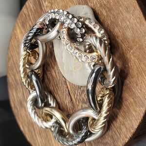 B2811 grunge and sparkle buckle link bracelet‎